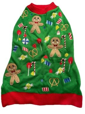 CHRISTMAS Treat Themed Knit DOG SWEATER Size Medium NWOT